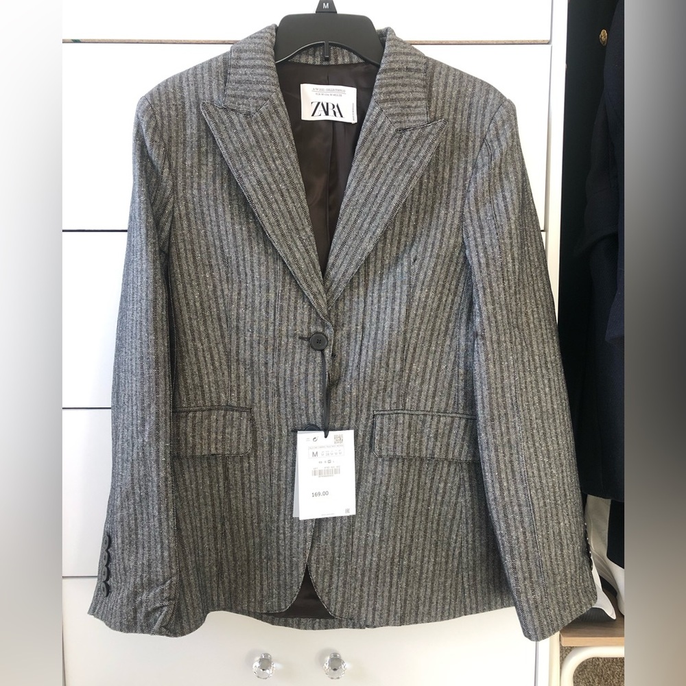 Zara limited edition wool blend blazer jacket